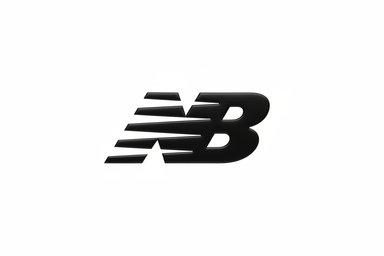 New Balance "NB" logo in BLACK on a WHITE backgroudn