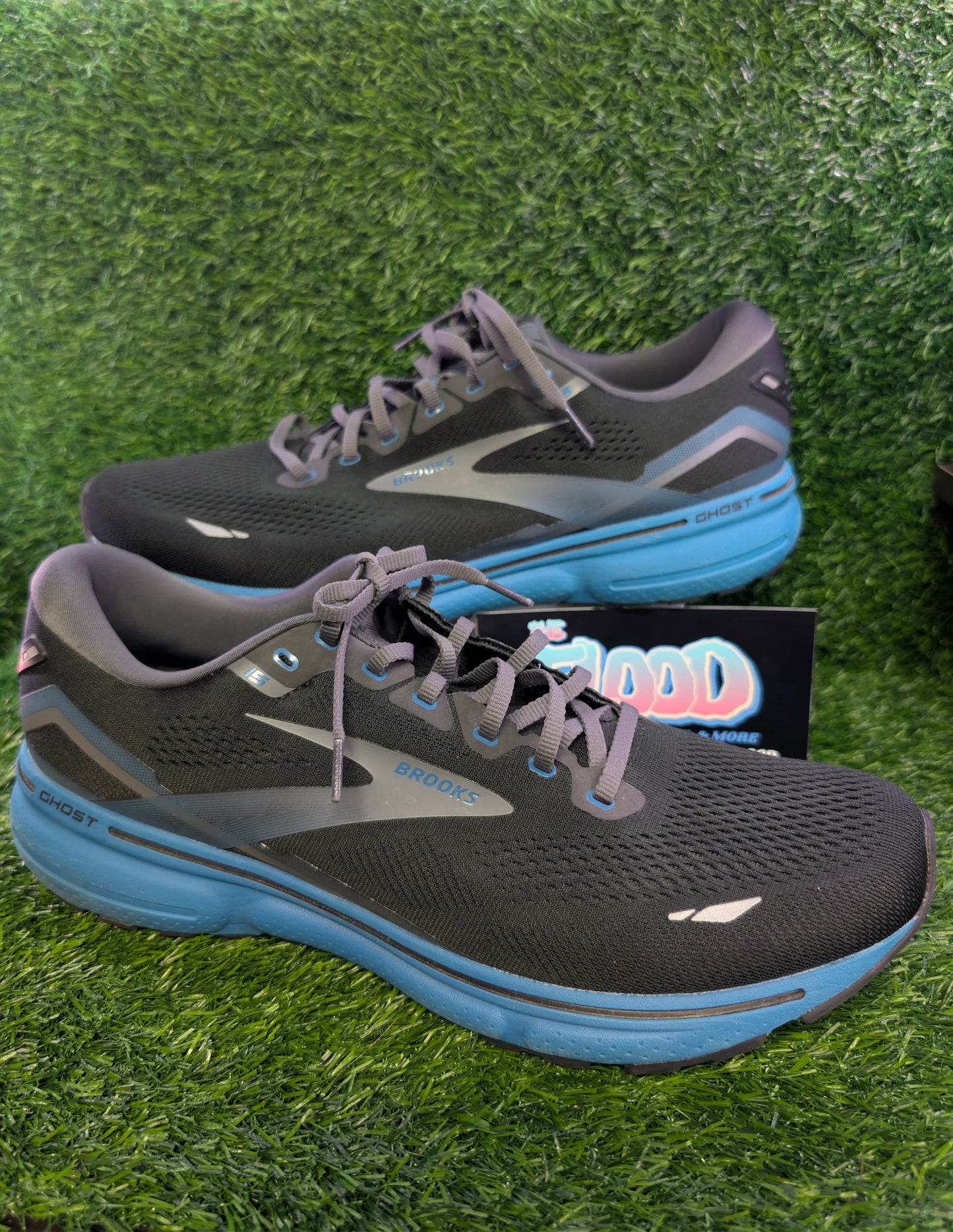 Brooks Ghost 15 Grey Blue Running - Size 14 Mens