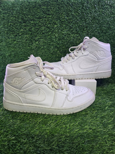 Jordan 1 Retro Mid Triple White - Size 8 Mens